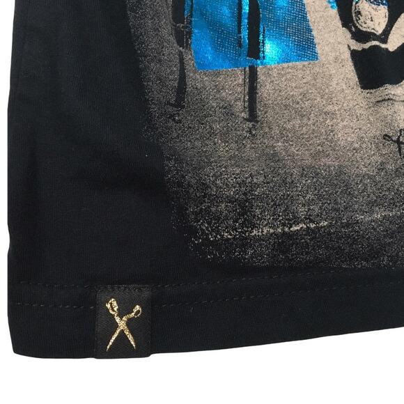 Marc Ecko T-Shirt Cut & Sew Metallic Screen Print Graphic Tee 100% Cotton Mens S - Picture 6 of 8